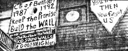 banner on house "Keep the Promise Build the Wall"