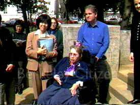 Berkeley City Council members Dona Spring and Kriss Worthington at the Japan Peace Conference Press event