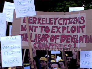 PSC Union protesting at Berkeley City Council