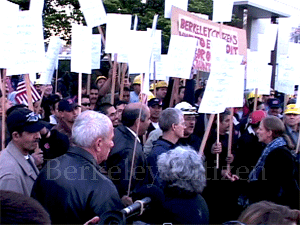 PSC Union protesting at Berkeley City Council