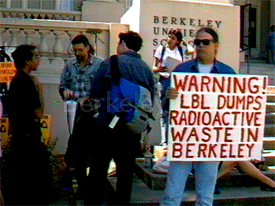 Mark MaDonald at LBNL protest in Berkeley