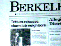 Tritium Protest and UCB over Berkeley La's contamination
